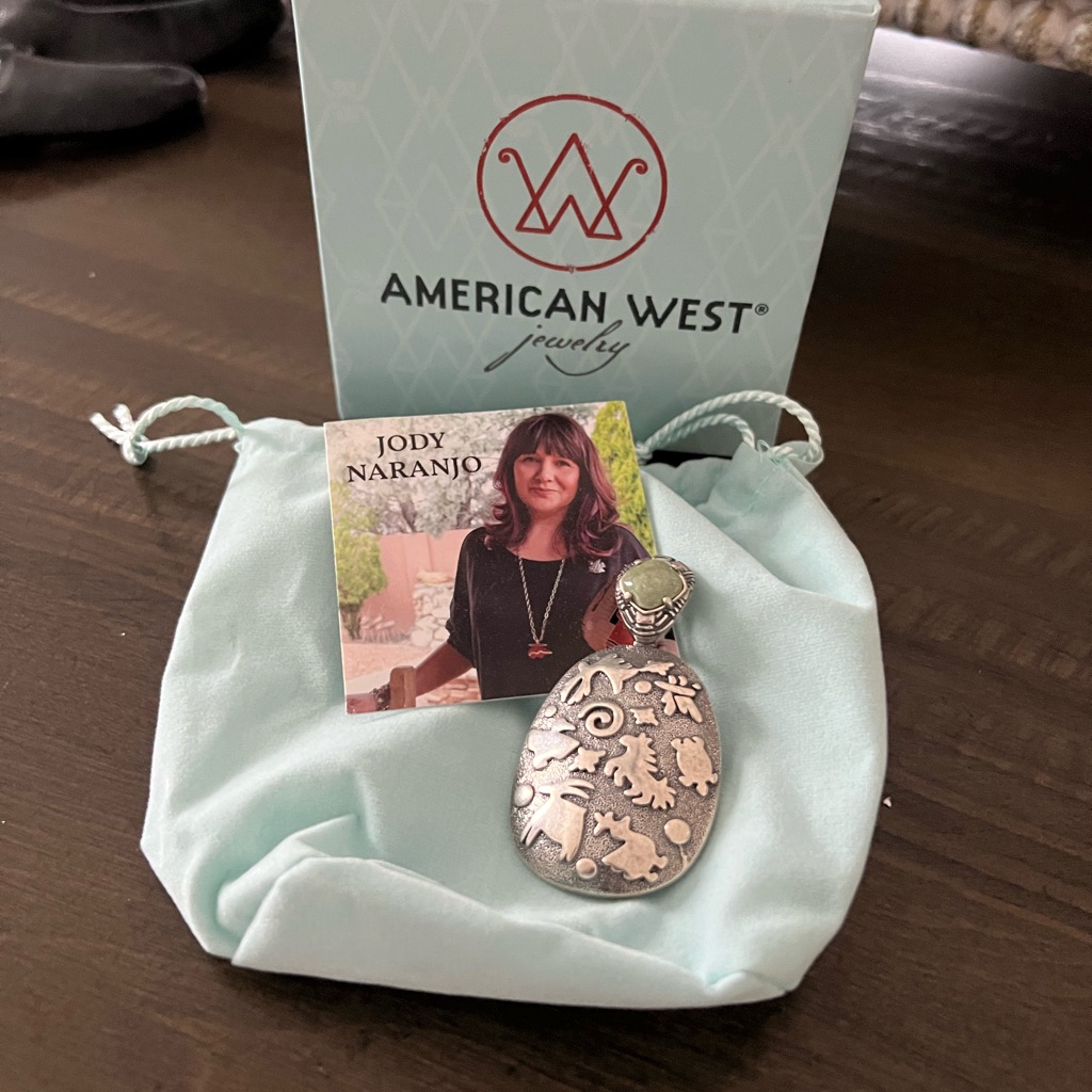 American West Silver And Green Pendant